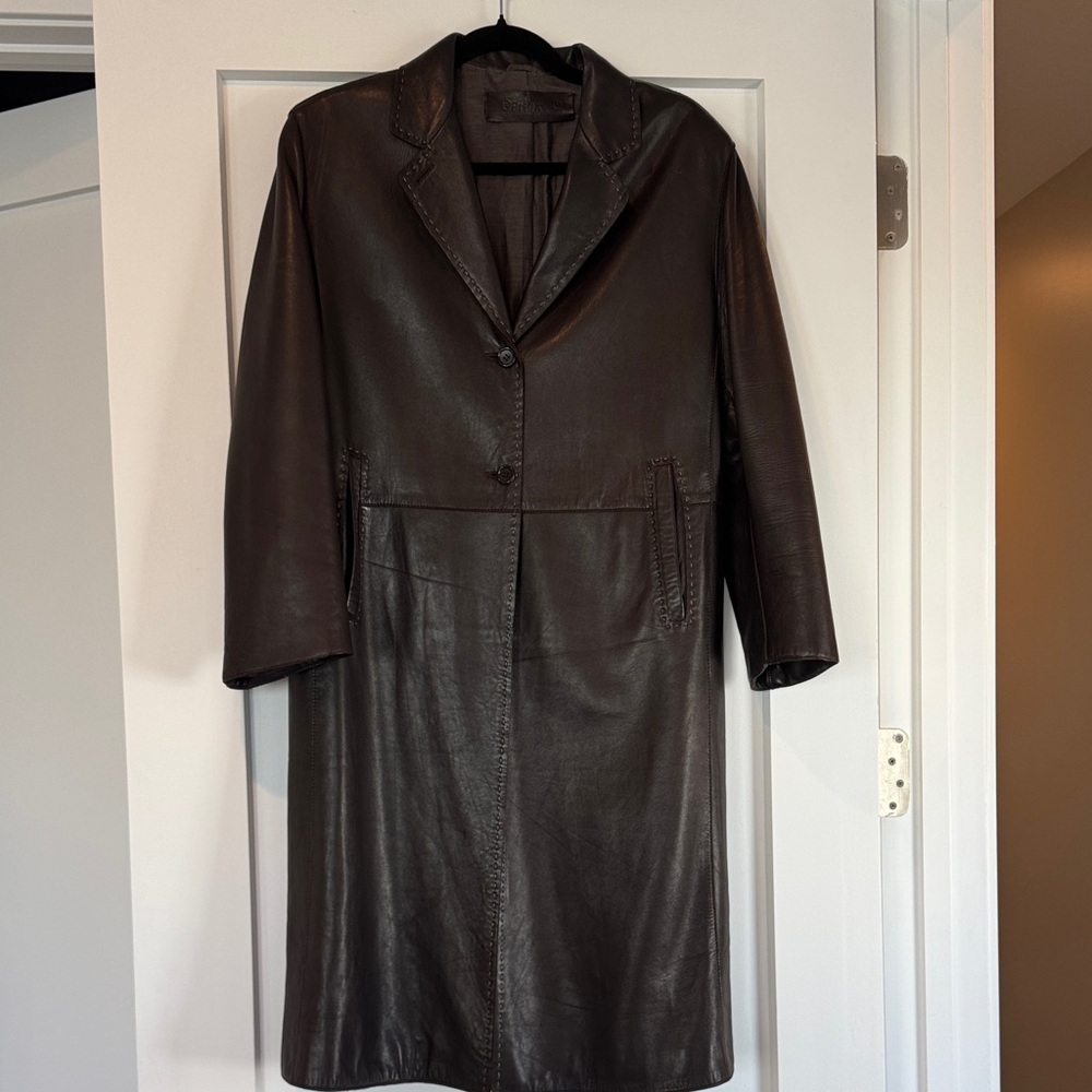 Classic Dark Brown Leather Jacket- Italian Made